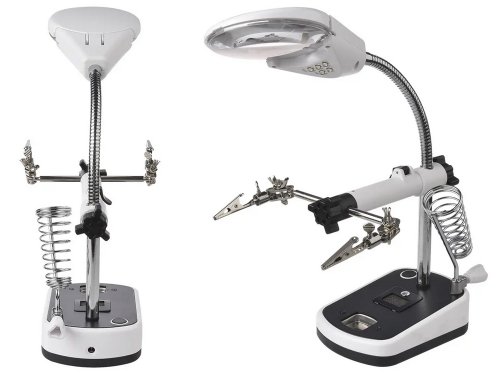 Verk 09162 Držiačik s lupou-tretia ruka, 5 LED
