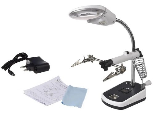 Verk 09162 Držiačik s lupou-tretia ruka, 5 LED