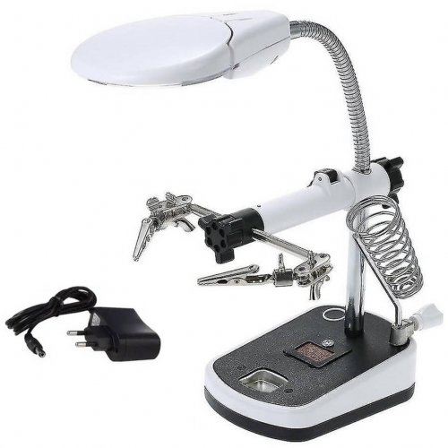Verk 09162 Držiačik s lupou-tretia ruka, 5 LED