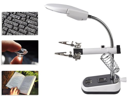 Verk 09162 Držiačik s lupou-tretia ruka, 5 LED