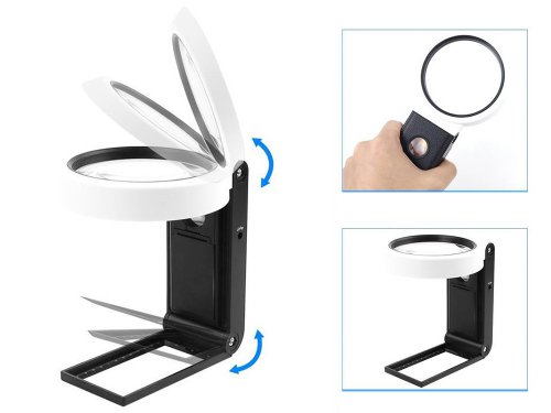Verk 09176 Multifunkčná lupa s LED osvetlením, zväčšenie 10x, 25x