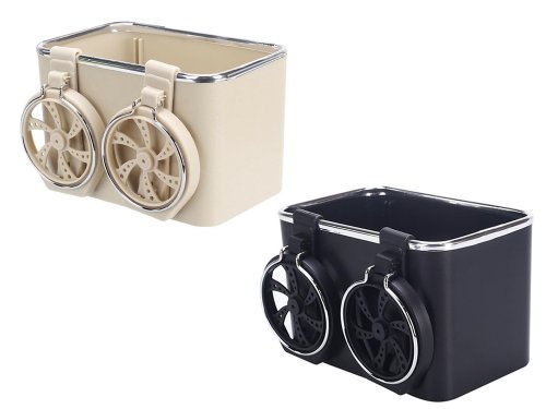 Verk 10082 Držiak na nápoje, papierové vreckovky do auta čierna