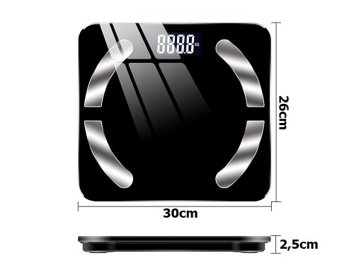 Verk 17086 Analytická osobná váha Bluetooth 180 kg čierna