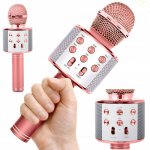 Verk 01377 Karaoke Bluetooth mikrofon, 1800mAh světle růžová