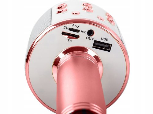 Verk 01377 Karaoke Bluetooth mikrofon, 1800mAh světle růžová
