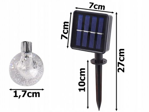 Verk 12298 Solárna dekoračná reťaz girlanda 40 LED, 700 cm, Multicolor