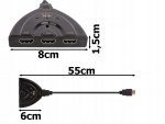 Verk 06290 Spínač HDMI 3 v 1 FULL HD, 4K Splitter 