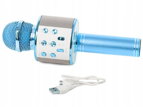 Verk 01377 Karaoke Bluetooth mikrofon, 1800mAh modrá
