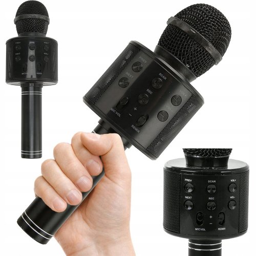 Verk 01377 Karaoke Bluetooth mikrofon, 1800mAh černá