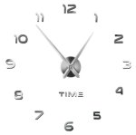 Ruhhy 22143 Designové 3D nalepovací hodiny 130 cm stříbrná