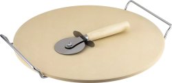 Pronett Pizza set - kameninový podnos 33 cm + krájač