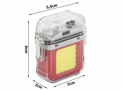 Verk 08371 Plazmový vodotesný USB zapaľovač s LED svietidlom modrobiela
