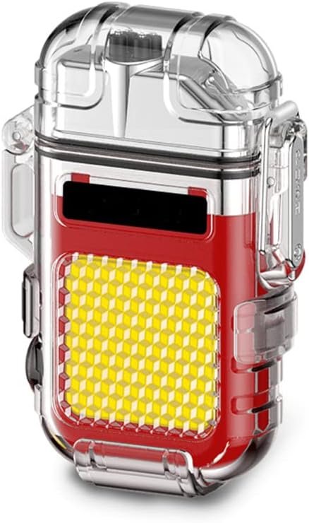 Verk 08372 Plazmový vodotesný USB zapaľovač s LED svietidlom červená