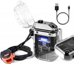 Verk 08372 Plazmový vodotesný USB zapaľovač s LED svietidlom modrobiela