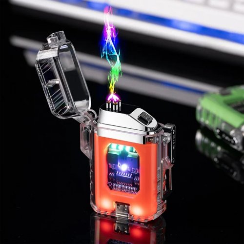 Verk 08372 Plazmový vodotesný USB zapaľovač s LED svietidlom modrobiela