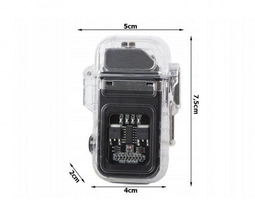 Verk 08372 Plazmový vodotesný USB zapaľovač s LED svietidlom modrobiela