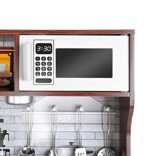 Kruzzel 22114 Detská drevená kuchynka s príslušenstvom XXL hnedá