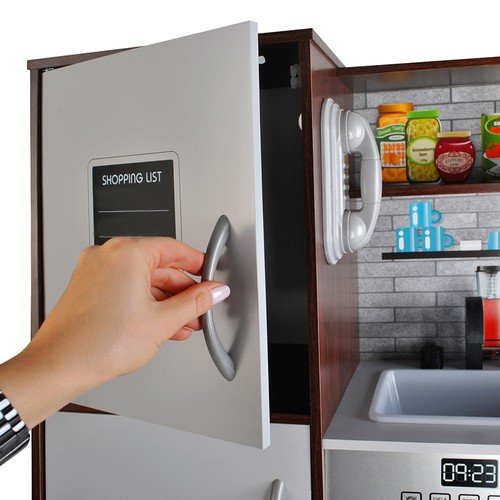 Kruzzel 22114 Detská drevená kuchynka s príslušenstvom XXL hnedá