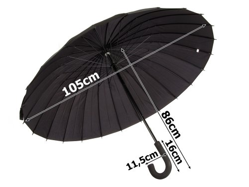 Verk 25002 Deštník holový 24 drátů, 124 cm černý 
