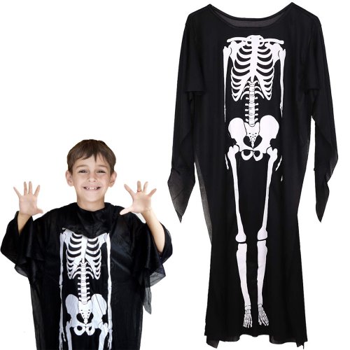 Verk Plášť s kostrou COCO, Halloween 90 cm, čiernobiela