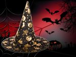 Verk Dětský čarodějnický klobouk Halloween černozlatá