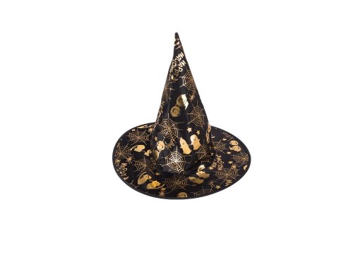 Verk Detský čarodejnícky klobúk Helloween čiernozlatá
