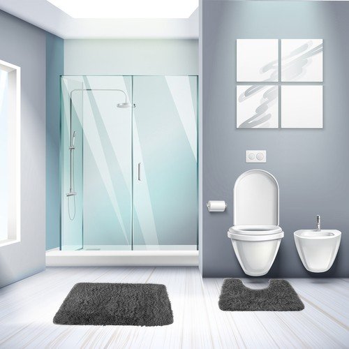 Ruhhy 22061 Kúpeľňová a WC predložka 80 x 50 cm 3 ks sivá