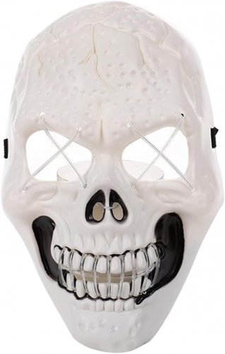 Verk Desivá svietiaca maska ​​lebka bielomodrá