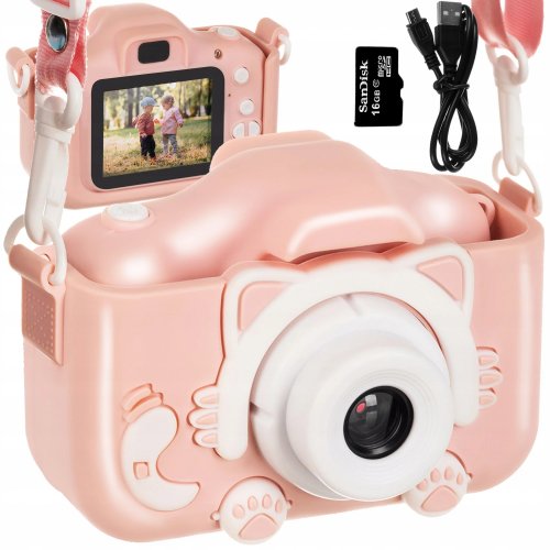 Kruzzel 22296 Detský digitálny fotoaparát 32 GB ružový
