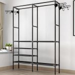 Ruhhy 22671 Stojan na oblečení černý 173 x 36 x 108 cm ocel a netkaná textilie