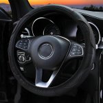 APT AG978 Protišmykový kožený poťah na volant 37-38 cm čierna