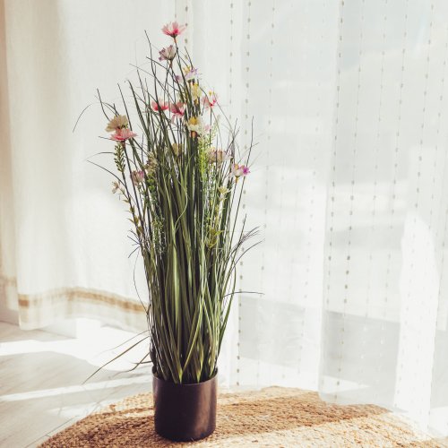 Vergionic 7052 Umělé luční květiny v květináči, 70 cm