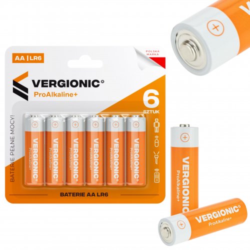 Vergionic 0821 Alkalické baterie tužkové 1,5V AA, 6 ks 