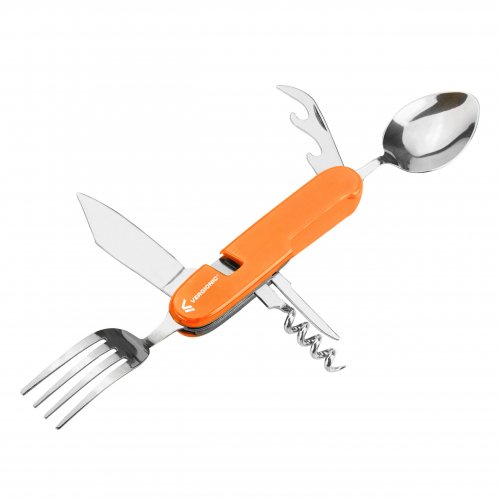 Vergionic 0090 Skládací kapesní nůž, příbor 6 v 1 oranžová