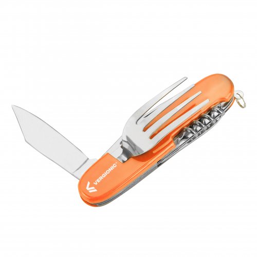 Vergionic 0090 Skladací vreckový nôž, príbor 6 v 1 oranžová