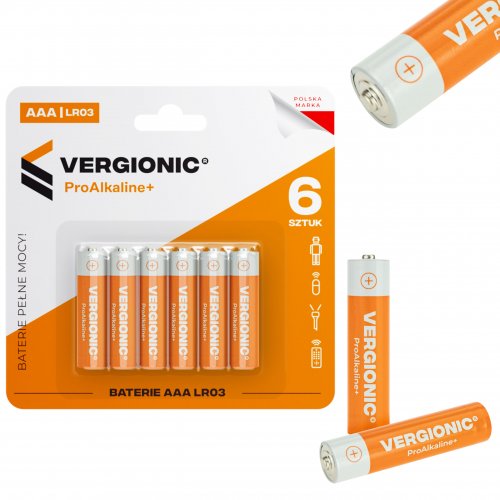 Vergionic 0822 Alkalické batérie mikrotužkové 1,5V AAA, 6 ks