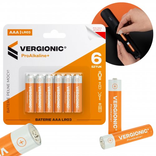 Vergionic 0822 Alkalické batérie mikrotužkové 1,5V AAA, 6 ks