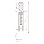 Vergionic 0523 Dveřní závora s pružinou 195 x 10 mm