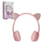Vergionic 7301 Bezdrátová Bluetooth sluchátka Cat s tlapkou, 35 mW, 200 mAh růžová