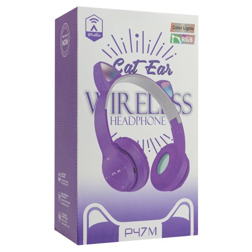 Vergionic 7301 Bezdrátová Bluetooth sluchátka Cat s tlapkou, 35 mW, 200 mAh růžová