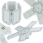Vergionic 4109 Päťramenná skladateľná LED žiarovka 80 W, E27, 6500 K, studená biela