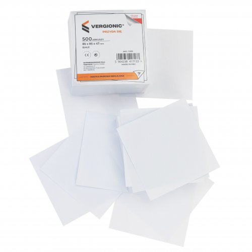 Vergionic 7259 Papierová kocka, nelepená, 500 ks, 85 x 85 x 47 mm, biela