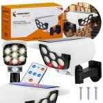 Vergionic 4058 Atrapa kamery LED COB solární, senzor pohybu, soumraku, IP65, dálkové ovládání