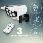 Vergionic 4058 Atrapa kamery LED COB solární, senzor pohybu, soumraku, IP65, dálkové ovládání