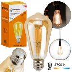 Vergionic 7549 Dekoratívna LED žiarovka 6W, E27, 2700K, teplá jantárová