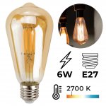 Vergionic 7549 Dekoratívna LED žiarovka 6W, E27, 2700K, teplá jantárová