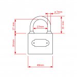 Vergionic 7264 Visiaci zámok liatinový 48 mm, 3 kľúče
