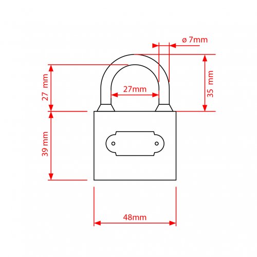 Vergionic 7264 Visiaci zámok liatinový 48 mm, 3 kľúče