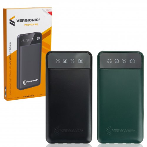 Vergionic 7185 Powerbanka 10 000 mAh 2.1A, 4x USB kábel + LED svietidlo
