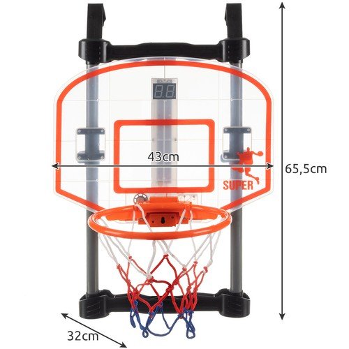 Kruzzel 21800 Detský basketbalový kôš na dvere s počítadlom